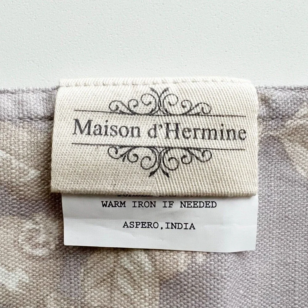 Maison d’ Hermine Equinoxe Grey Table Runner Floral Bird Autumn Forest 14.5x108